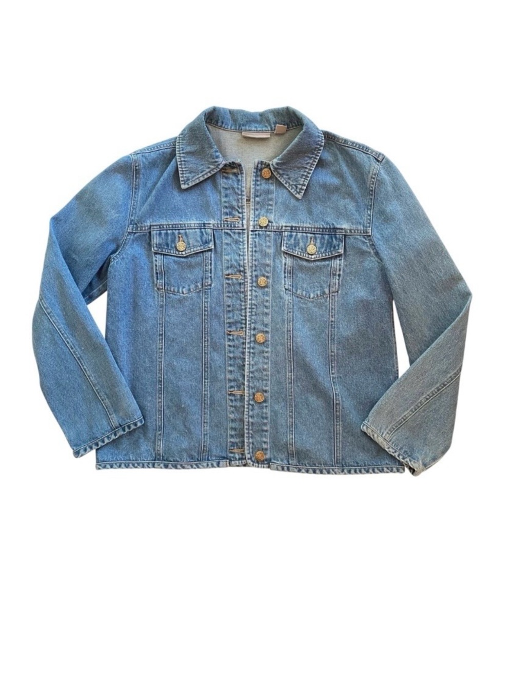 Nordstrom Denim Jacket Sz M 100% Cotton Classic Chic Layer